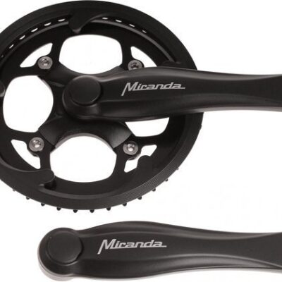 Miranda crankstel 44T. Alfa 1 R plus zwart/alu. steek 104 + rockring
