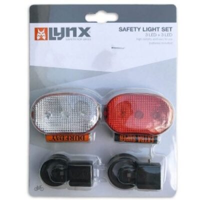 Lynx Led fietsverlichtingsset met 3 LEDs - inclusief batt. 2 x AAA
