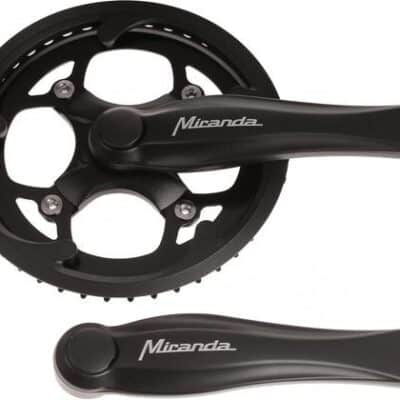 Miranda crankstel 44T. Alfa 1 R plus zwart/alu. steek 104 + rockring